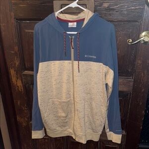 Columbia Blue and Cream Zip-Up Hoodie